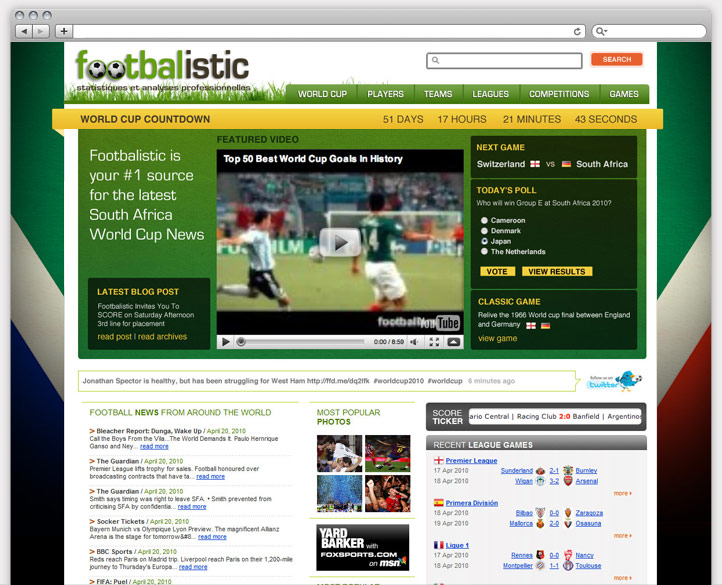 Website Homepage - World Cup